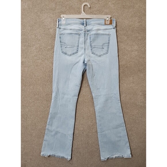 American Eagle Kick Boot Jeans Womens 12 Blue Light Wash Next Level Stretch - Picture 4 of 10